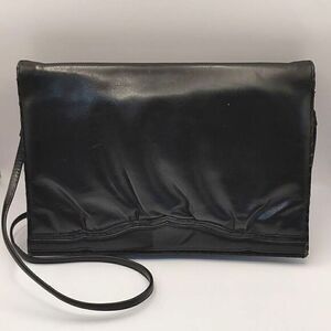 Vintage Maryanne Rosenfeld Classic Black Leather Shoulder Bag